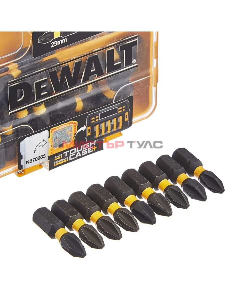 КОМПЛЕКТ НАКРАЙНИЦИ - БИТОВЕ DeWALT DT70555T PH2- 25бр