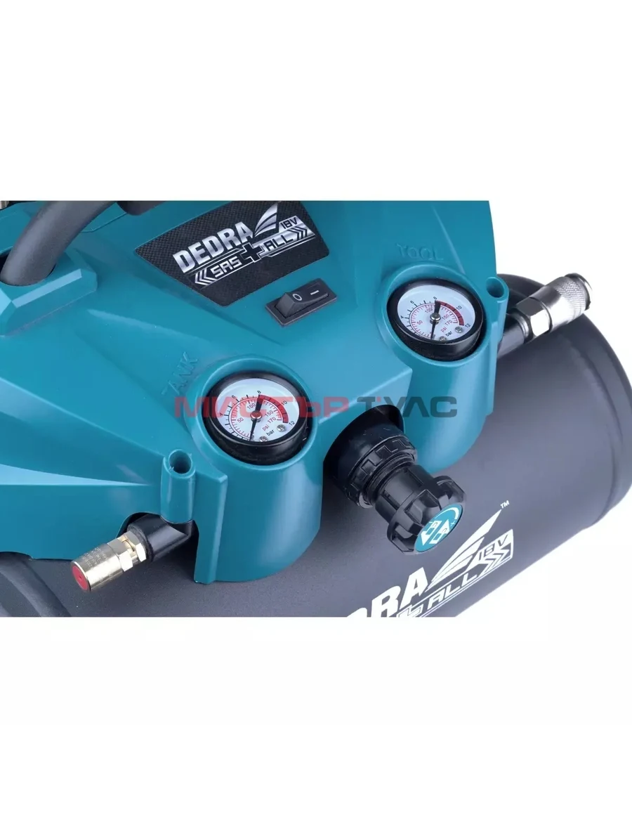 Компресор акумулаторен DEDRA DED7077V SAS+ALL, 36V, 2x18V, 8bar
