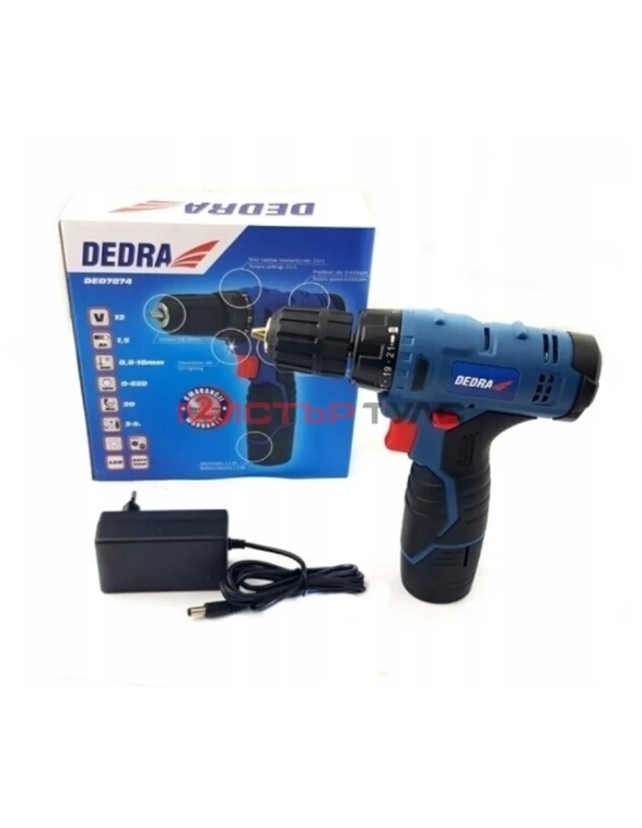 Винтоверт DEDRA DED7874, 12V, 20Nm