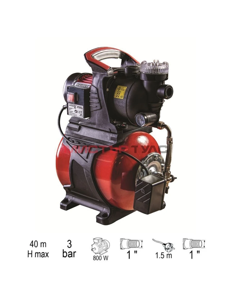 Хидрофор Raider RDP-WP800SW, 800 W, 3180 l/h