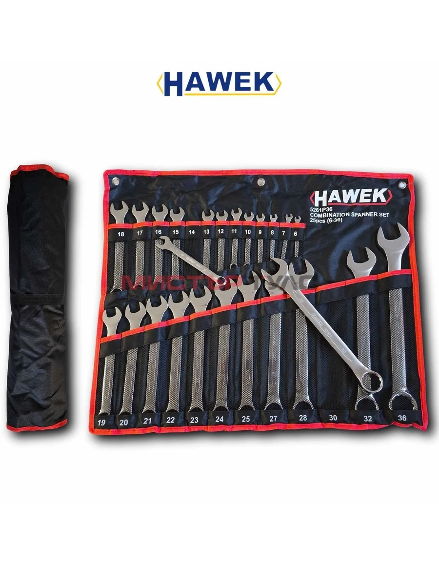 КОМПЛЕКТ ЗВЕЗДОГАЕЧНИ КЛЮЧОВЕ 6 – 36 ММ 25 ЧАСТИ HAWEK