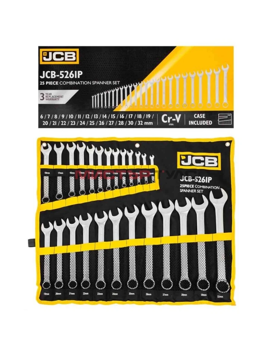 КОМПЛЕКТ ЗВЕЗДОГАЕЧНИ КЛЮЧОВЕ 6 – 32 ММ 25 ЧАСТИ JCB