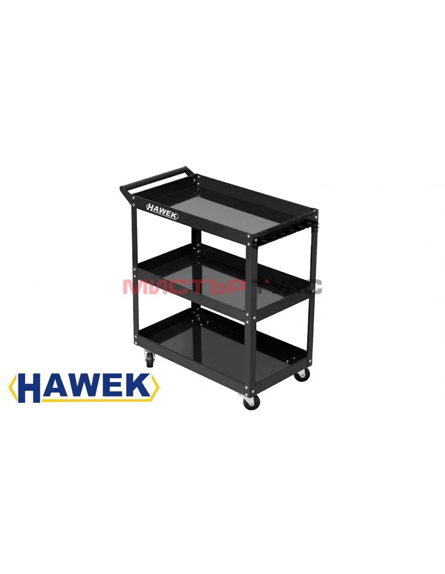 КОЛИЧКА ЗА ИНСТРУМЕНТИ С ТРИ РАФТА – СИНЯ И ЧЕРНА HAWEK
