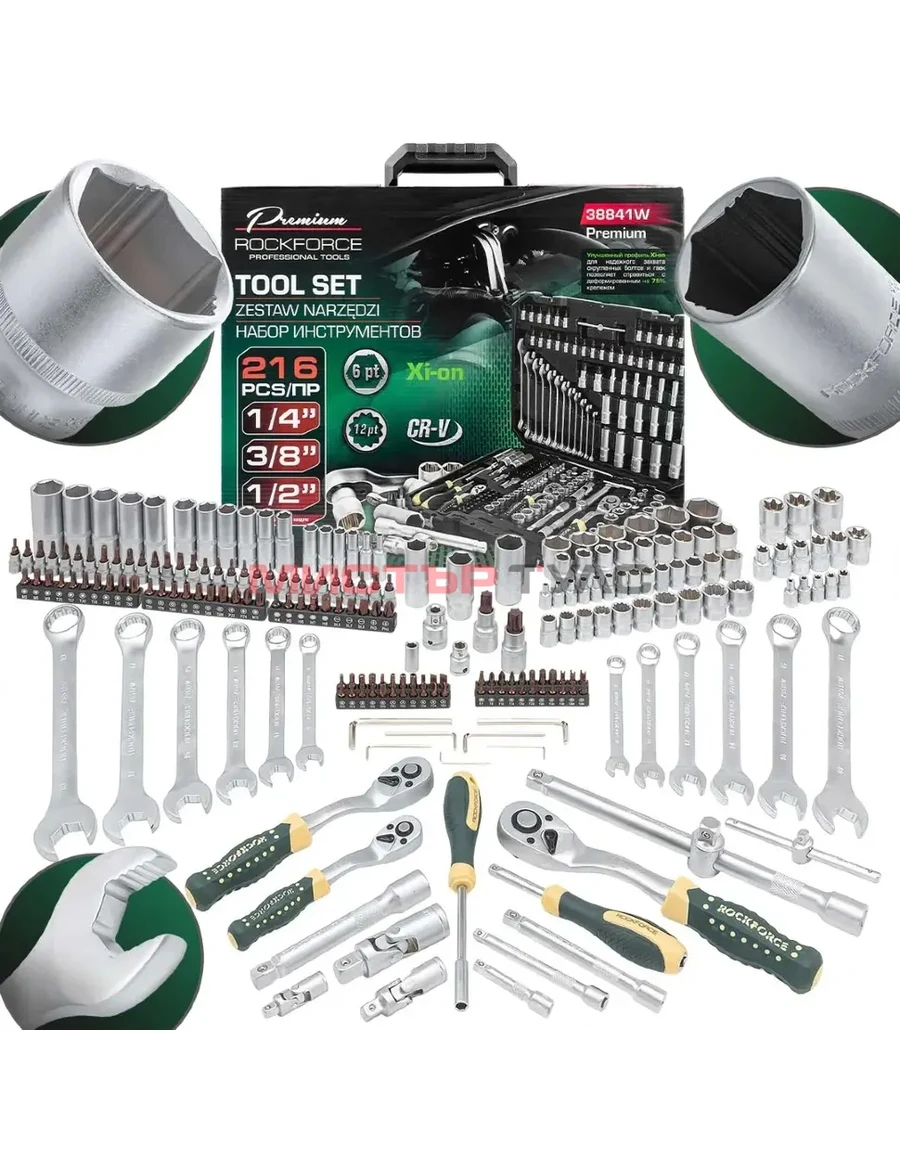 ГЕДОРЕ 216 ЧАСТИ 1/2“, 1/4“ И 3/8“ ROCKFORCE PREMIUM XI-ON