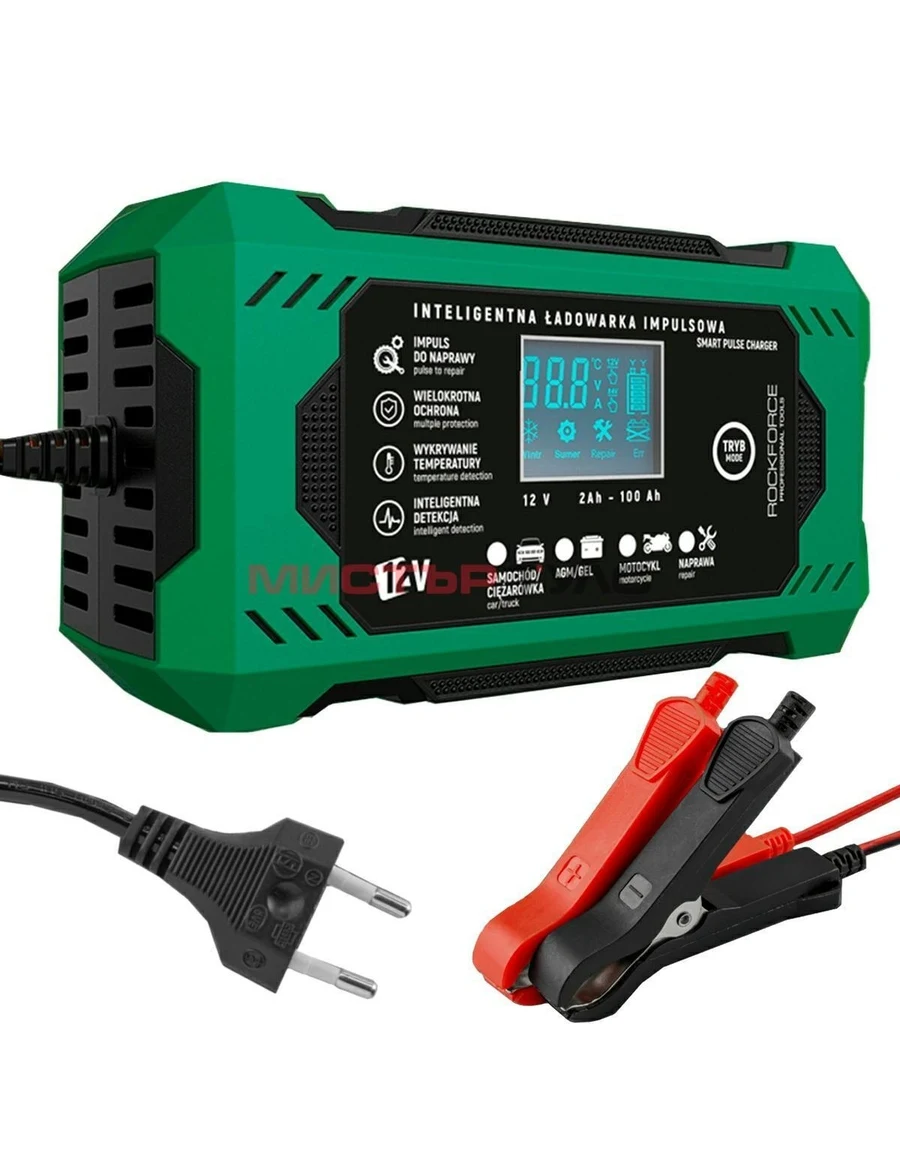 ЗАРЯДНО УСТРОЙСТВО ЗА АКУМУЛАТОР 6А / 12V, 2AH-100AH ROCKFORCE