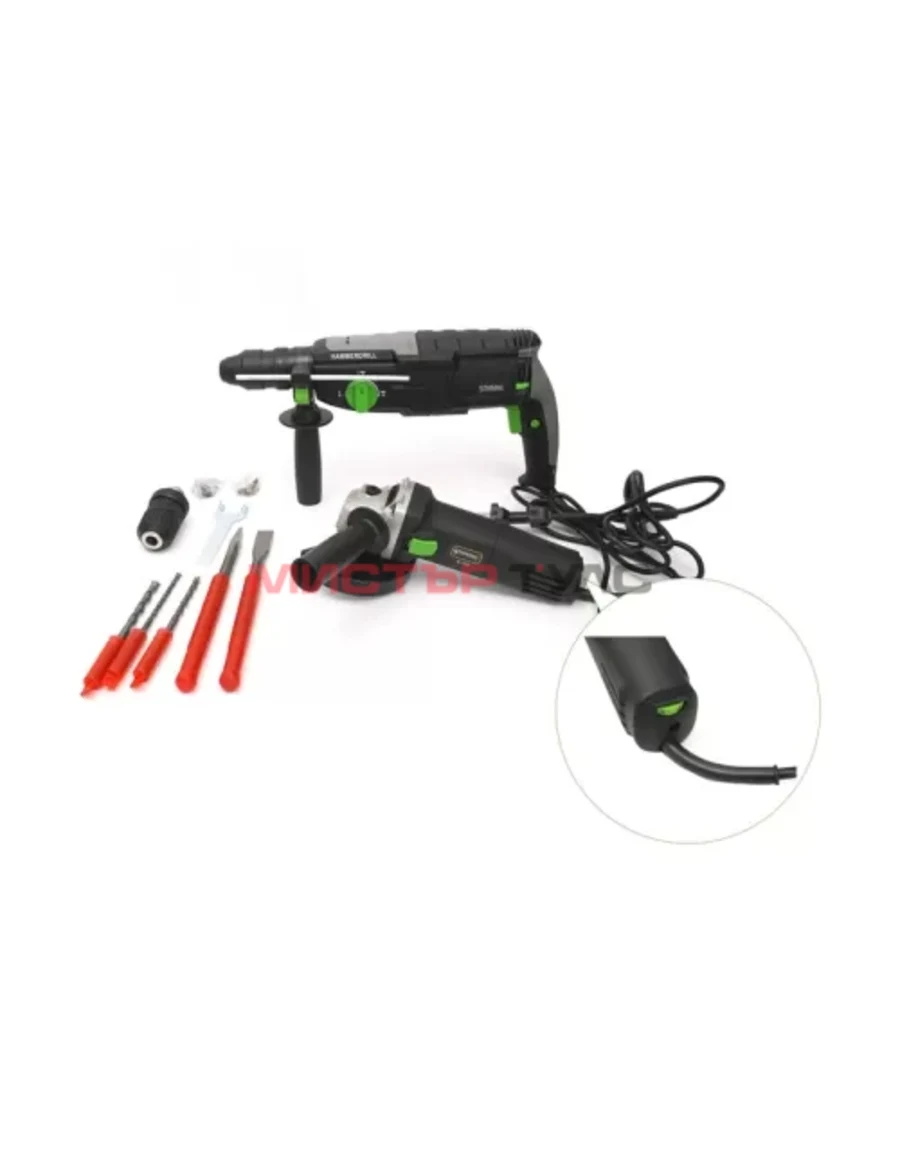 КОМПЛЕКТ ОТ ПЕРФОРАТОР И ЪГЛОШЛАЙФ 1600W STAHLMAYER