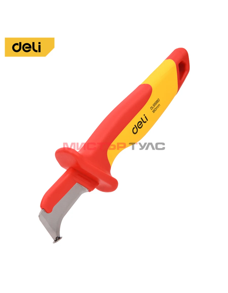 Нож с кука за оголване на кабели Deli VDE 1000V
