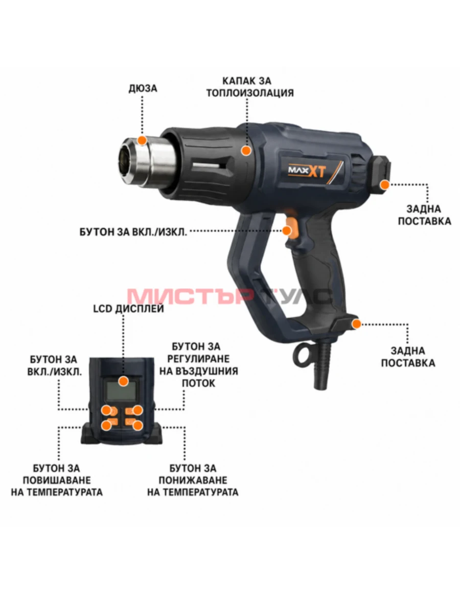 Пистолет за горещ въздух MAXXT MHG2000